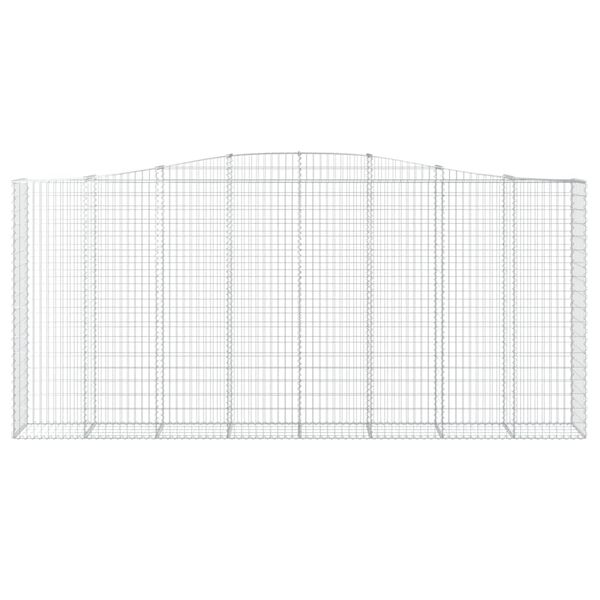 vidaXL arkveida gabiona grozi, 7 gb., 400x50x180/200cm, cinkota dzelzs