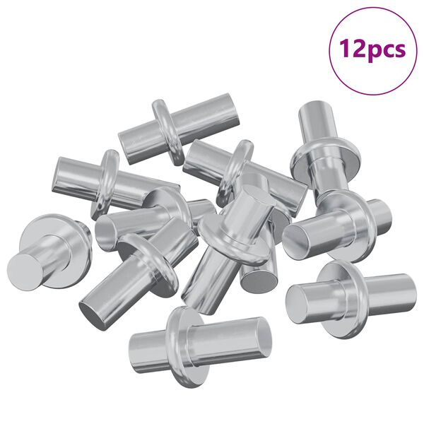 vidaXL Plauktu stiprinājums 12 pcs Sudraba 8,6 x 8,6 x 14,6 mm Tērauds
