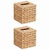 vidaXL Salvetes kastes vāki 2 pcs Ūdens hiacintes 14,5 x 14,5 x 15 cm
