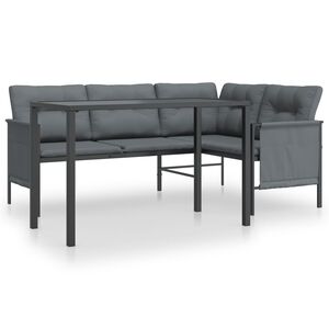 vidaXL 2-daļīgs dārza mēbeļu komplekts, antracītpelēks tērauds