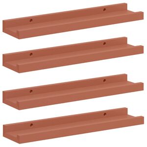 vidaXL Sienas plaukts 4 gab. Sarkana 40 x 9 x 3 cm Inženierijas koks