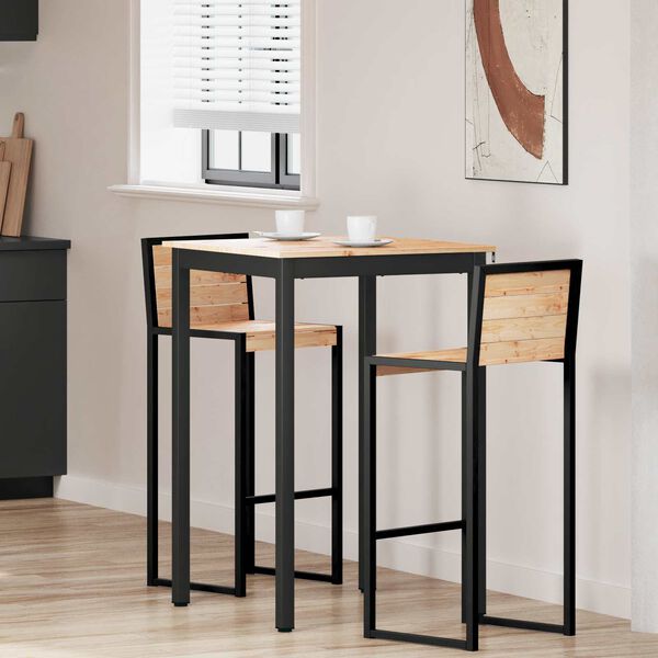 vidaXL Bāra galds Dabiska 110 x 55 x 105 cm Ciets priedes koks