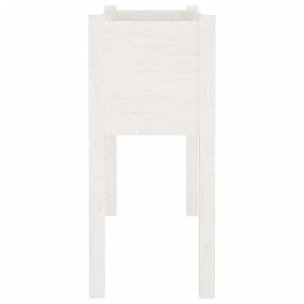 vidaXL dārza puķu kaste, 70x31x70 cm, balts priedes masīvkoks