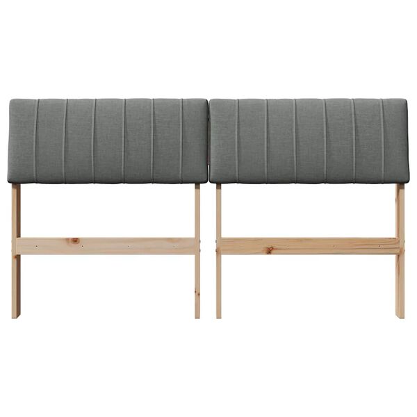 vidaXL Mīkstināts gultas galvgalis Tum&scaron;i pelēks 140 cm