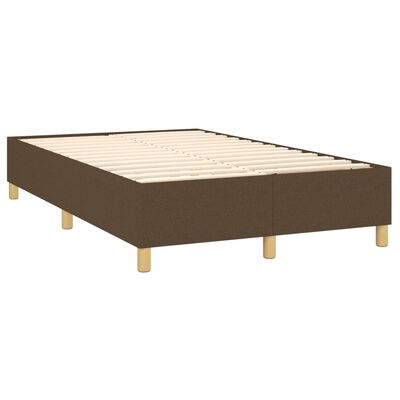 vidaXL atsperu gulta ar matraci, LED, tumši brūns audums, 120x200 cm