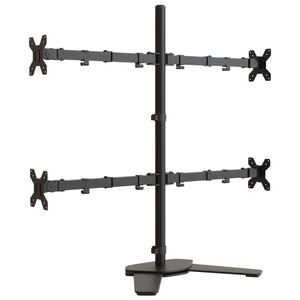 vidaXL monitora statīvs, melns, tērauds, VESA, 75/100 mm