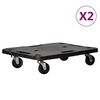 vidaXL transporta ratiņi, 2 gab., melni, 58x38x12 cm, polipropilēns