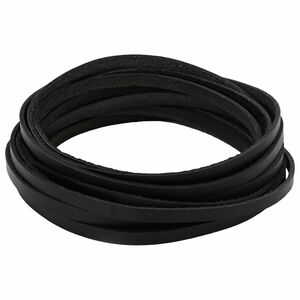 vidaXL Ādas siksna 1 Melns 200 x 0,8 cm Āda