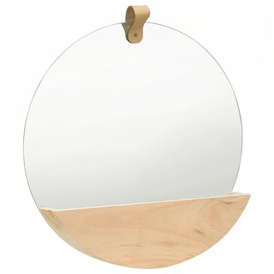 vidaXL sienas spogulis, priedes masīvkoks, 35 cm