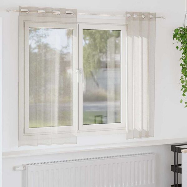 vidaXL Voile aizkaris 2 pcs Smil&scaron;u 175 x 140 cm Poliesters