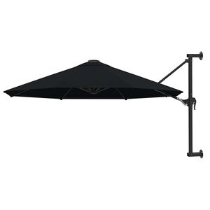 vidaXL saulessargs ar metāla kātu, melns, 300 cm