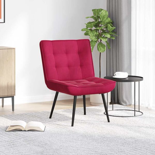 vidaXL Relaksējo&scaron;ais Krēsls Vīna Sarkans 64x74x84 cm Samts