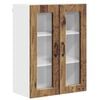 vidaXL Sienas stikla skapis PORTO Vecs koks 60 x 31 x 80 cm