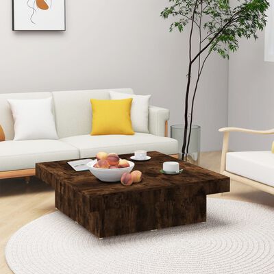 vidaXL kafijas galdiņš, ozola krāsa, 90x90x28 cm, inženierijas koks