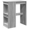 vidaXL bāra galds ar plauktiem, pelēka koka, 90x47,5x103,5 cm