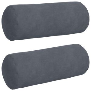 vidaXL Spilveni 2 pcs Tum&scaron;i pelēks &Oslash; 15 x 40 cm Korduroja audums