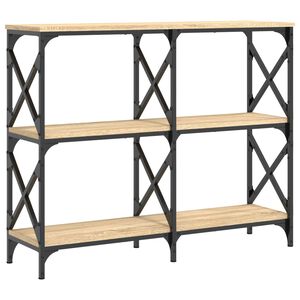 vidaXL konsoles galdiņ&scaron;, koka krāsa, 100x28x80,5 cm, inženierijas koks