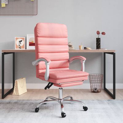vidaXL biroja masāžas krēsls, rozā mākslīgā āda
