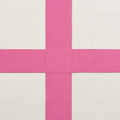 vidaXL piepūšams vingrošanas paklājs ar pumpi, 400x100x15 cm, rozā PVC