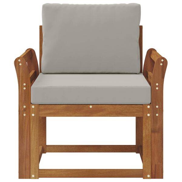 vidaXL Āra dīvāns Cieta akācijas koks un poliesters