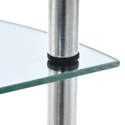 vidaXL 5-līmeņu plaukts, caurspīdīgs, 30x30x130 cm, rūdīts stikls