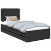 vidaXL Gultas rāmis ar atvilktni Melna 90 x 200 cm Inženieru koks