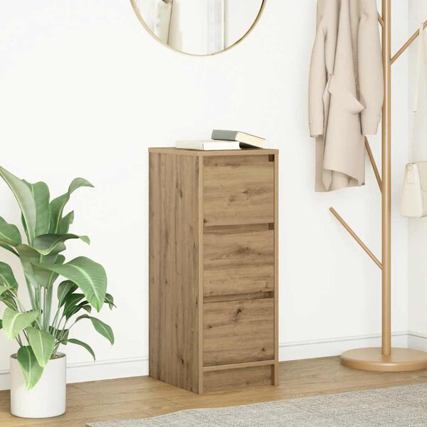 vidaXL kumode, koka krāsa, 29,5x34x76 cm, inženierijas koks