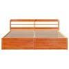 vidaXL gultas rāmis ar galvgali, vaska brūnas, 200x200 cm, priede