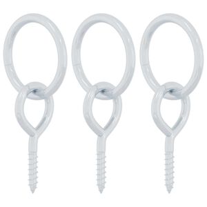 vidaXL zirgu piesie&scaron;anas gredzeni ar acu skrūvēm, 3 gab., sudraba krāsa, tērauds