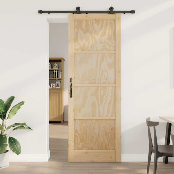 vidaXL Slīdo&scaron;ās durvis ORKDAL Brūna 83 x 232 cm Ciets priedes koks
