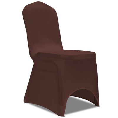 vidaXL elastīgi krēslu pārvalki, 6 gab., brūni