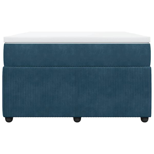 vidaXL atsperu gulta ar matraci, tum&scaron;i zils samts, 120x200 cm