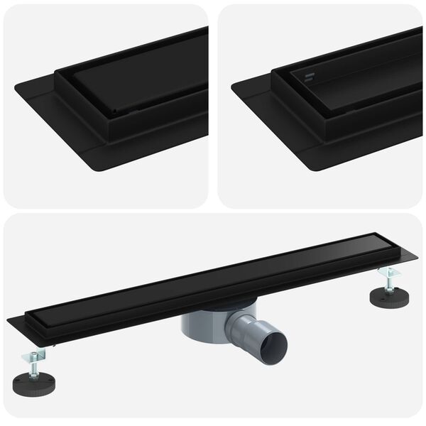 vidaXL Du&scaron;as noteka 2-in-1 ar 360&deg; sūkni Melna 60 cm