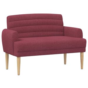 vidaXL Divvietīga mēbele ar pogu pūkām Vīna sarkans 116 x 67 x 80 cm