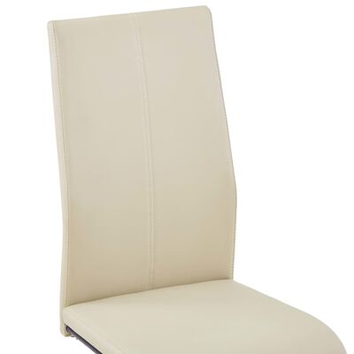 vidaXL konsoles virtuves krēsli, 4 gab., kapučīno krāsas mākslīgā āda