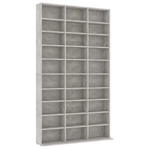 vidaXL CD plaukts, betonpelēks, 102x23x177,5 cm, inženierijas koks
