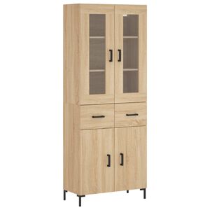 vidaXL augstais skapis, ozolkoka, 69,5x34x180 cm, inženierijas koks