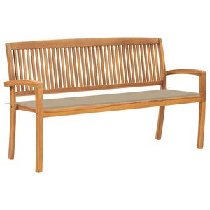 vidaXL dārza sols ar matraci, 159 cm, masīvs tīkkoks