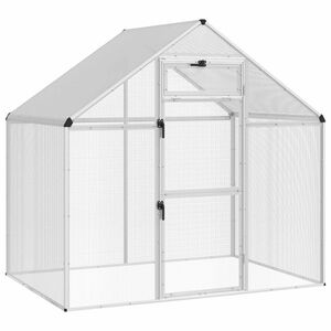 vidaXL Putnu būris Sudraba 181,5 x 112 x 173,5 cm