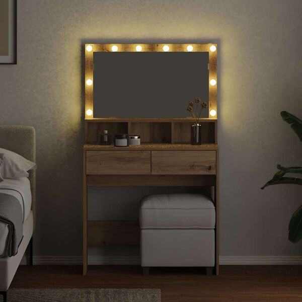 vidaXL Dressing galds ar atvilktni Artisānā ozols 80 x 41 x 134,5 cm