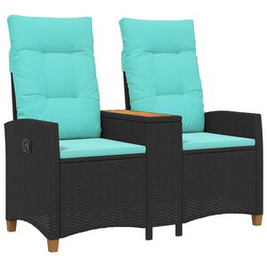 vidaXL Regulējams solis ar galdu Melns un tirkīzs 126 x 65 x 112 cm