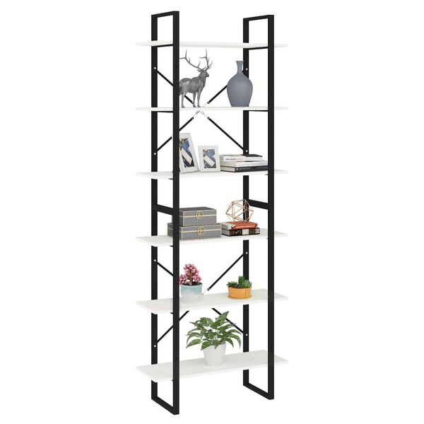 vidaXL augstais plaukts, balts, 80x30x210 cm, priedes masīvkoks