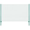 vidaXL stiepļu žogs ar stabiem, 25x2 m, zaļ&scaron; tērauds