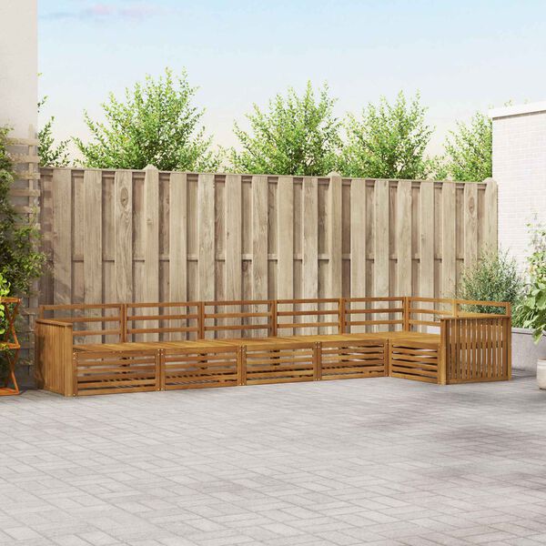 vidaXL Āra dīvānu komplekts 6 pcs Dabiska Cietā akācijas koks