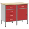 vidaXL Darba skapis 2 gab. Sarkans un pelēks 100 x 55 x 85 cm