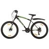 vidaXL kalnu velosipēds, 21 ātrums, 26'', 46 cm, melns