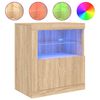 vidaXL kumode ar LED lampiņām, ozolkoka krāsa, 60,5x37x67 cm