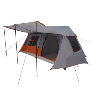 vidaXL Tuneļveida telts Pelēka un oranža 400 x 278 x 182 cm