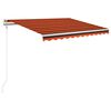 vidaXL markīze ar LED un vēja sensoru, 350x250 cm, oranži brūna
