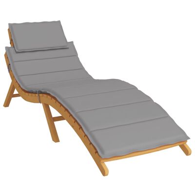 vidaXL sauļošanās krēsla matracis, 186x58x3 cm, audums, pelēks